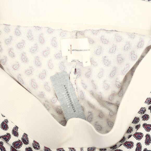 By Anthropologie Waffle-Knit Pajama Pants Ribbed High Waisted Pull-on L-P 273516 - Picture 13 of 13